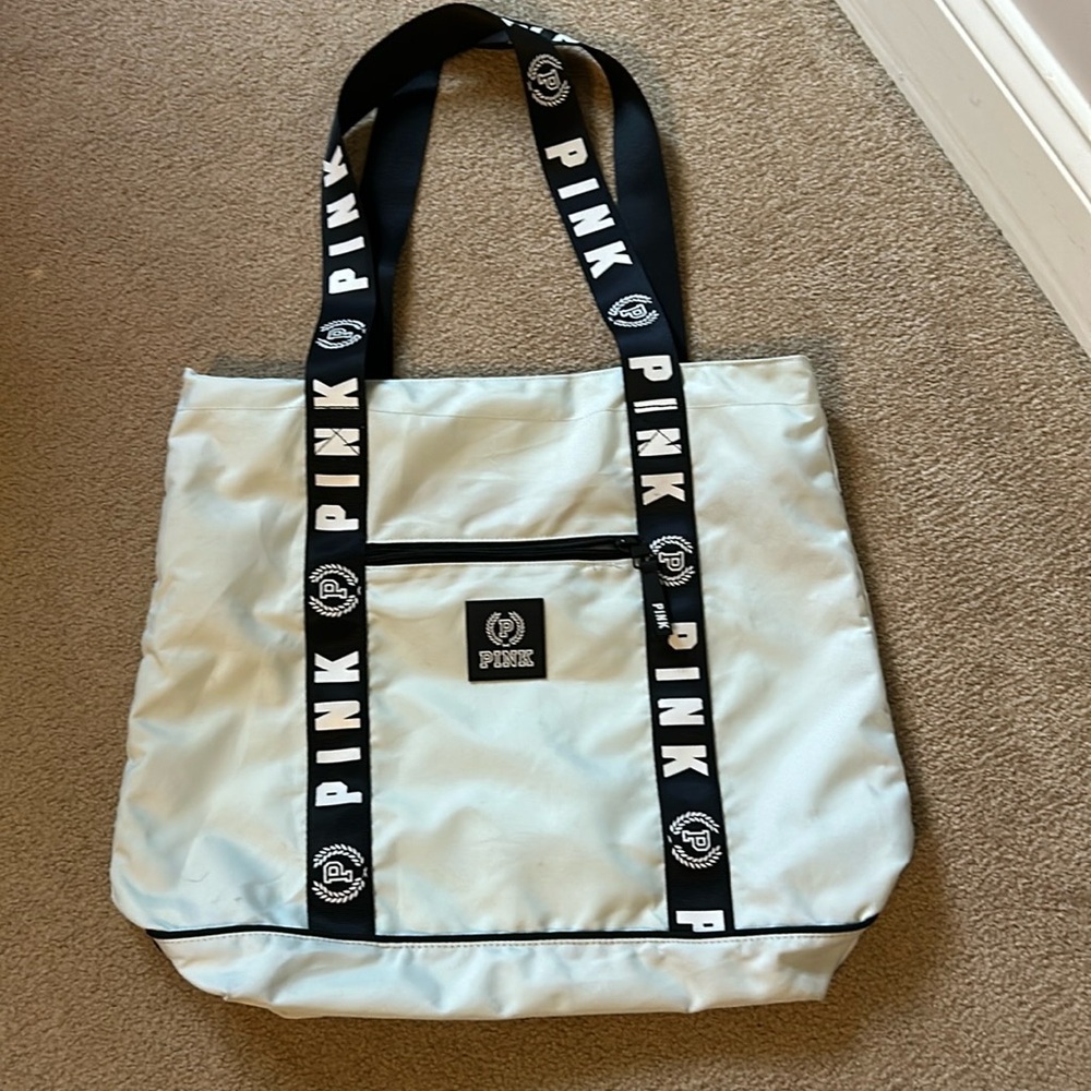 Victoria’s Secret pink light blue bag